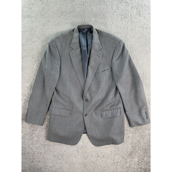 Brooks Brothers Suit Jacket 42 R Blue Silk Wool Houndstooth Luxury Designer Coat
